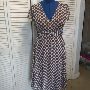 Sheer brown polkadot dress